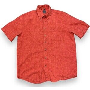 Haupt Button Down Shirt Men's Size 42L, 16 1/2 Short Sleeve Casual Linen